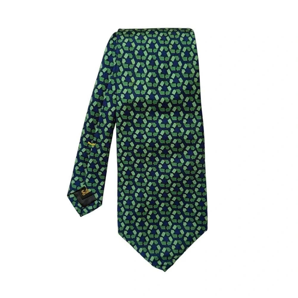 RECYCLE REDUCE REUSE ECOLOGY ENVIRONMENT EARTH SCIENCE Josh Bach‎ Silk Necktie